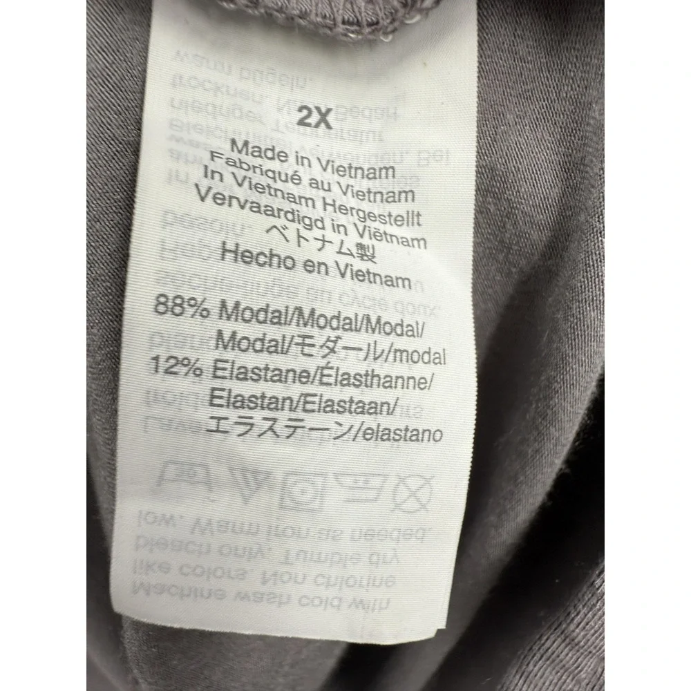 J Crew 365 Gray Cardigan Sweater‎ Drape Collar 2X Modal Blend